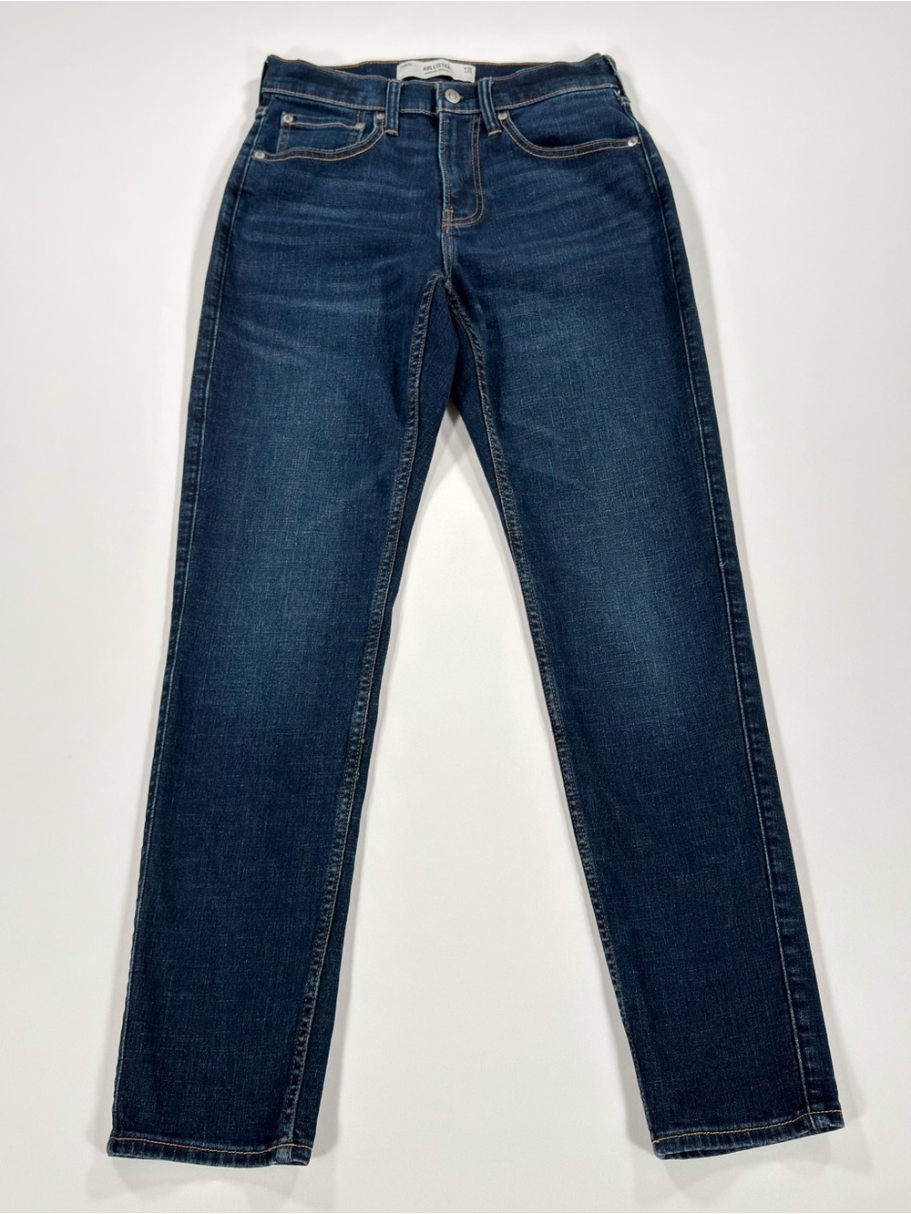 Hollister Athletic Skinny Mens Jeans 28x32 (Fits 28x30) Dark Wash Stretch Denim